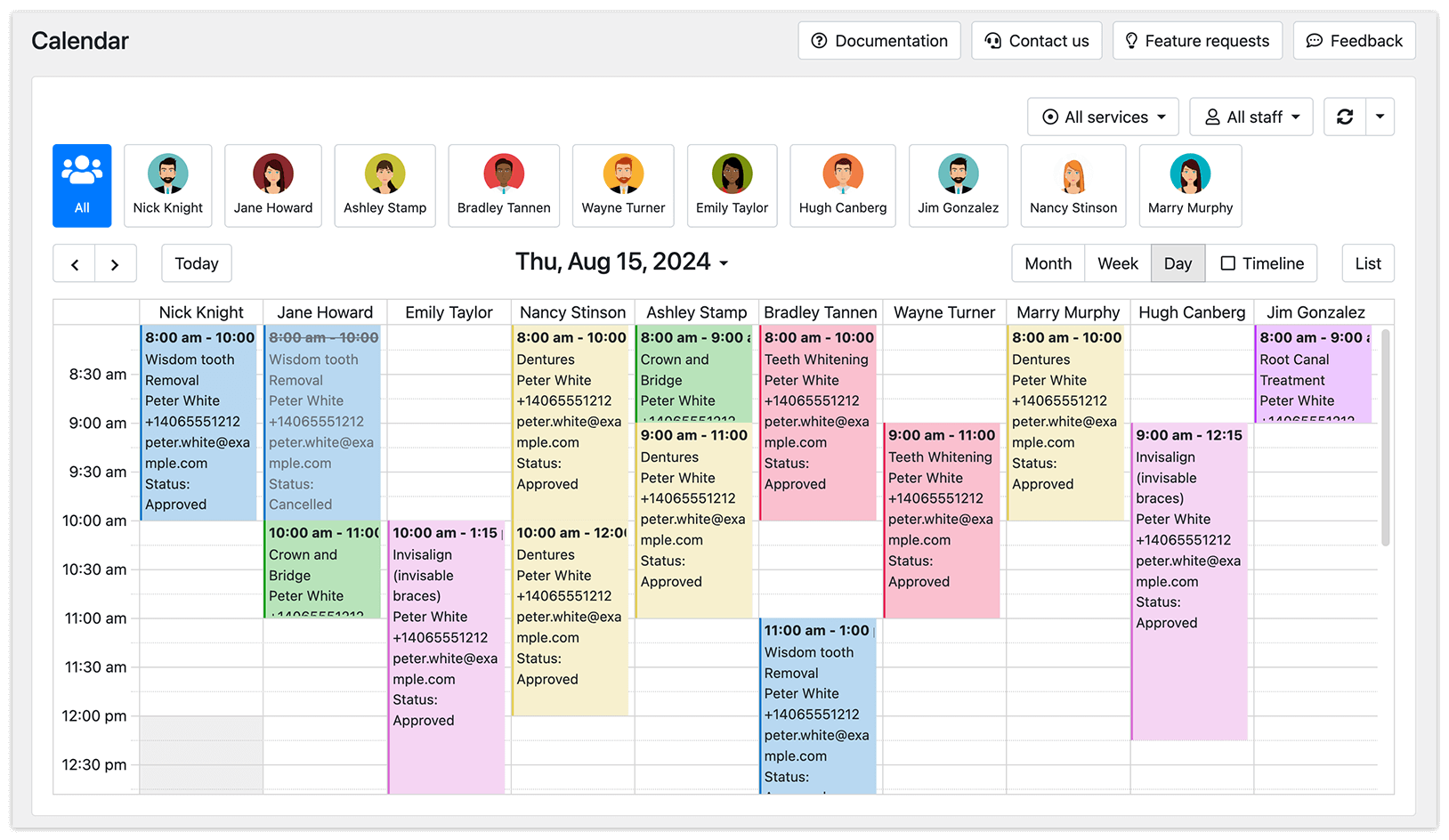 Bookly Calendar in the WordPress admin panel