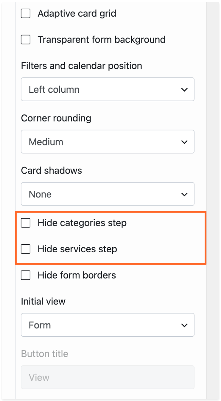 Appearance of the Bookly Search form