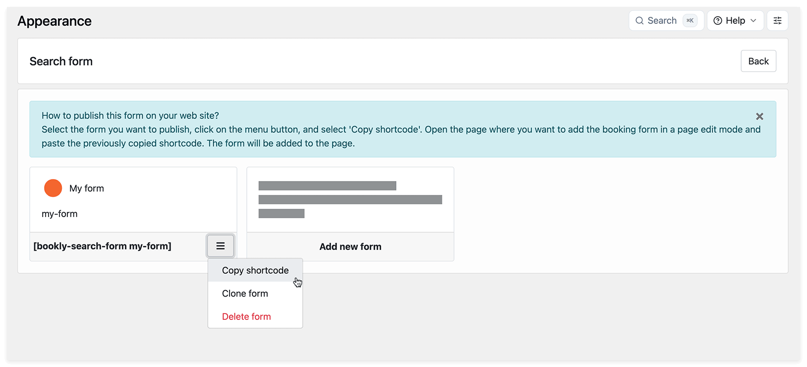 Appearance section in Bookly PRO