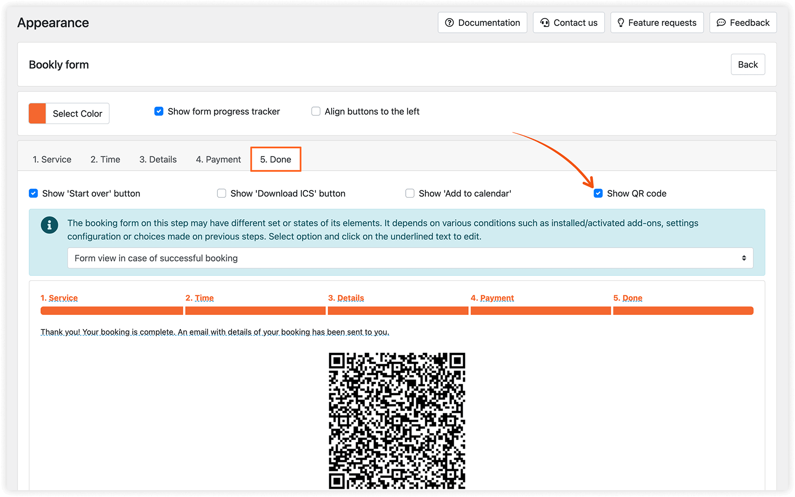 Appearance section in Bookly PRO