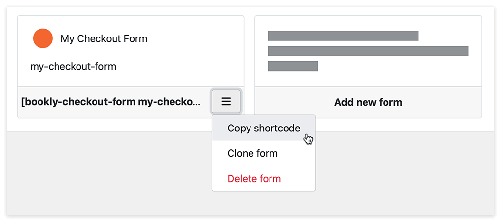 Checkout form in Bookly