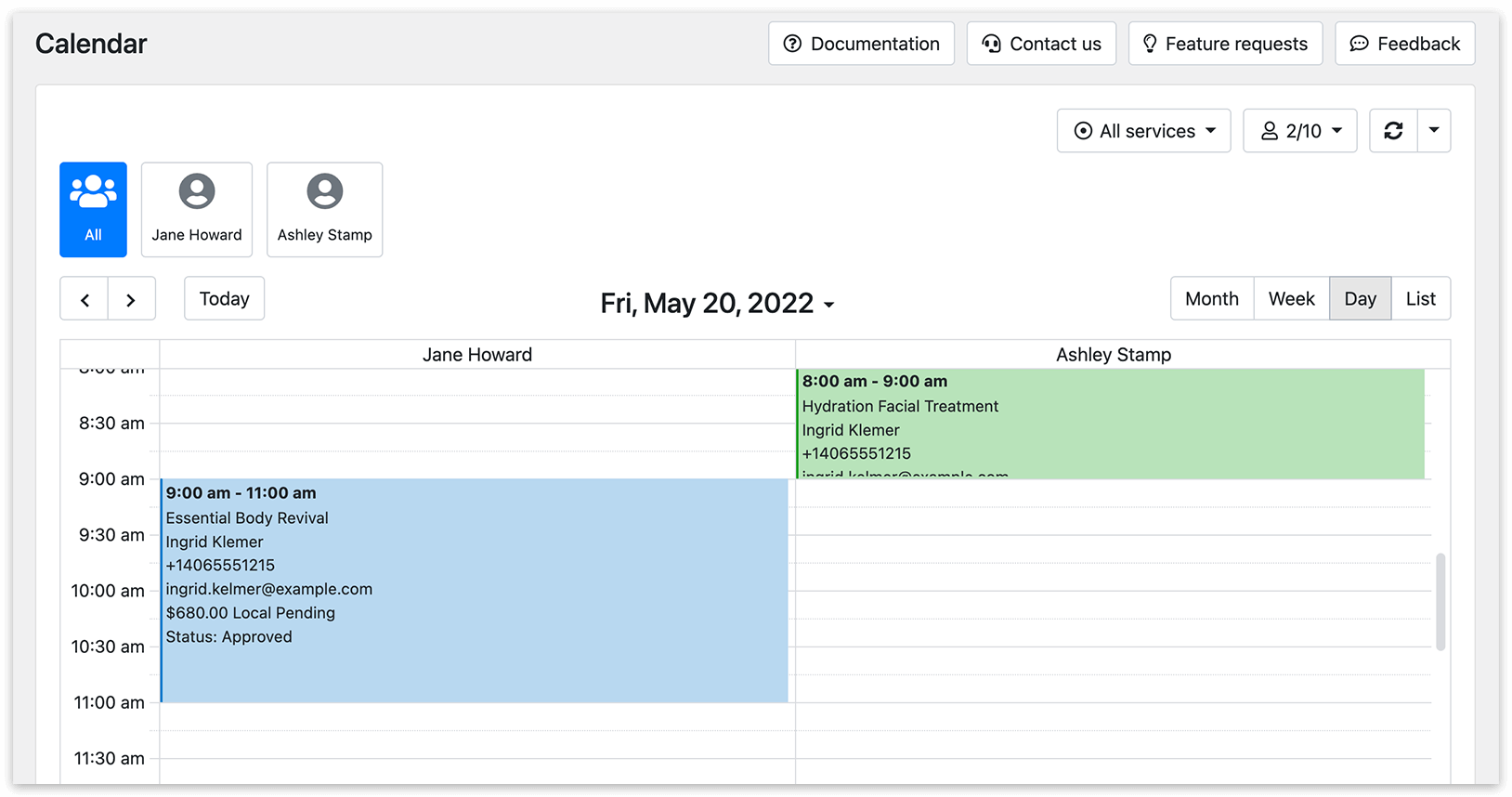 Bookly Calendar – admin panel
