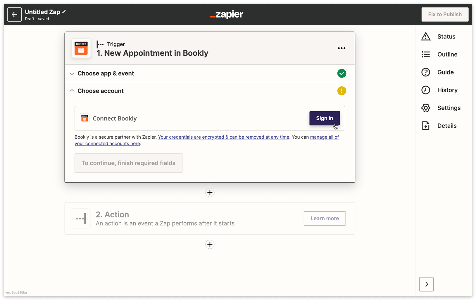 Bookly Zapier integration – setup