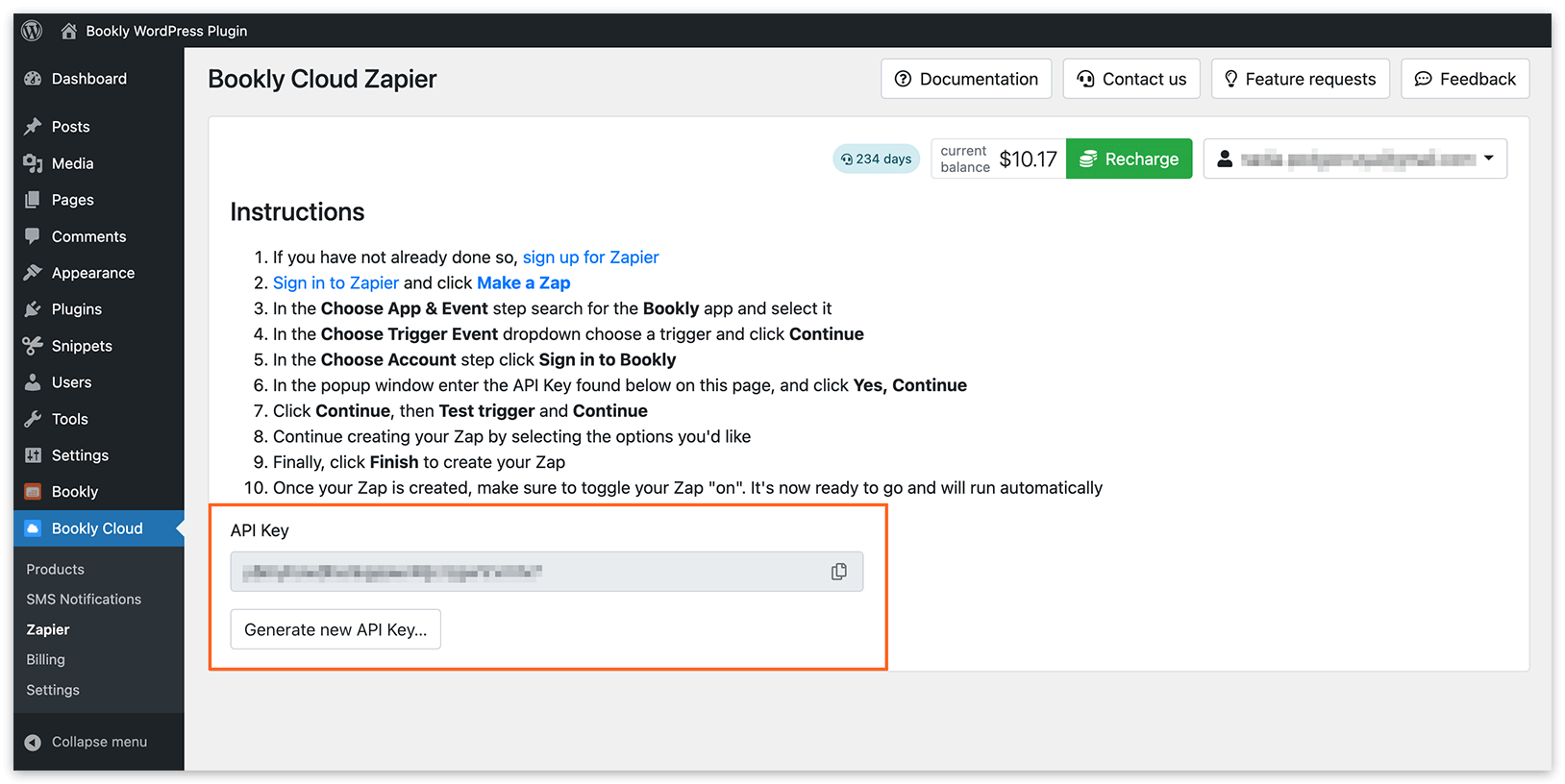 Bookly Zapier integration – setup