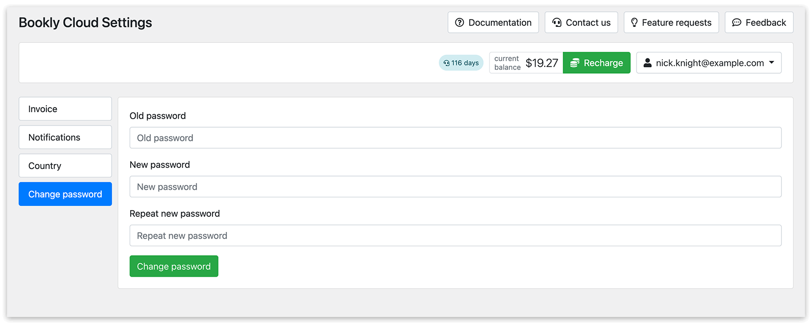 Bookly Cloud settings