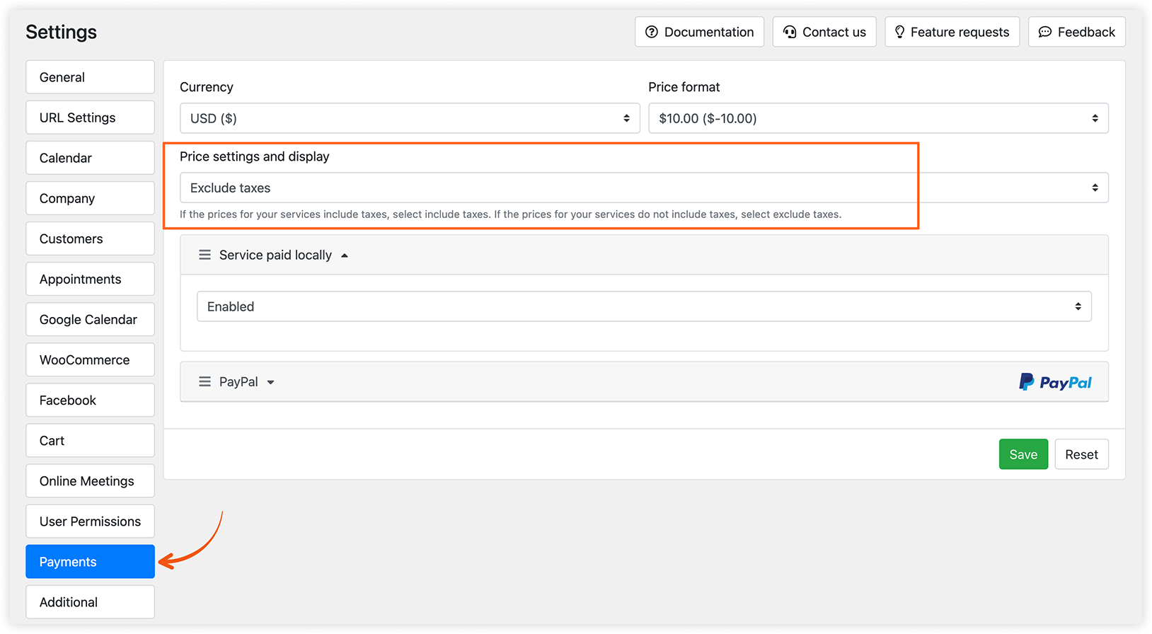 Bookly Settings – price settings and display